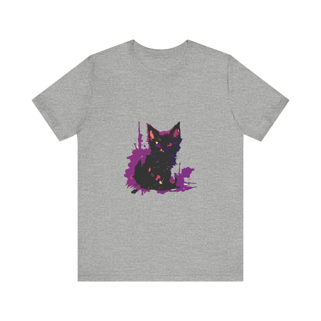 Black Cat Mystery - Purple Paint Splatter T-Shirt