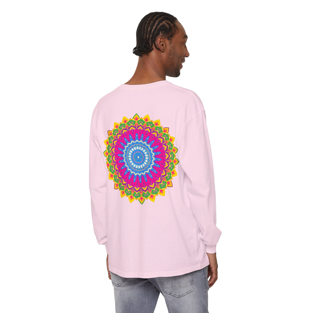 Colorful and intricately designed mandala long sleeve t-shirt for men and women