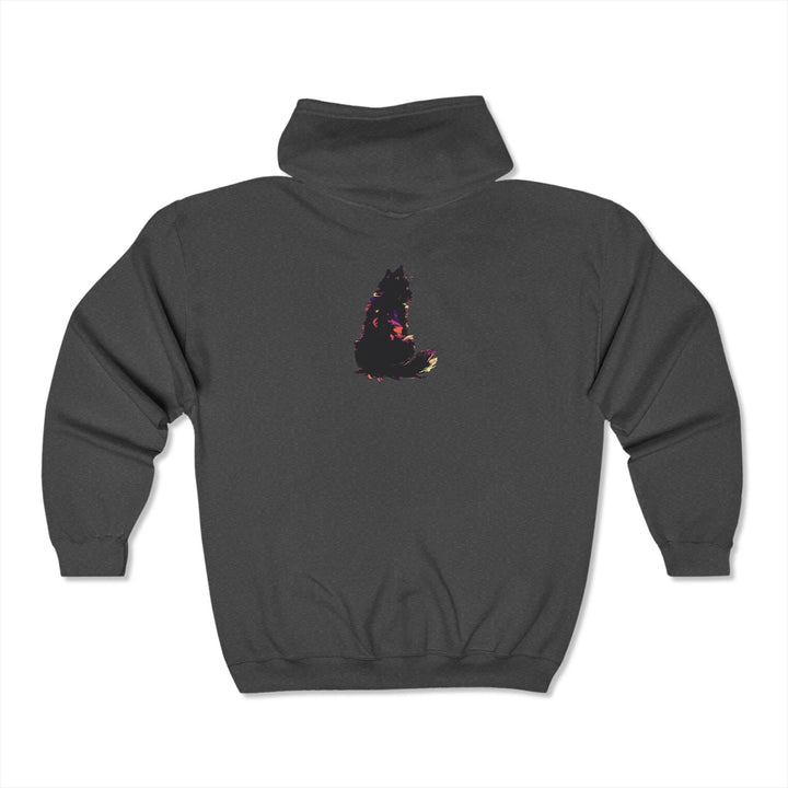 Hoodie with a striking watercolor print of a mystical black cat