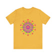 Vibrant Mandala Tee featuring a colorful floral design with intricate patterns