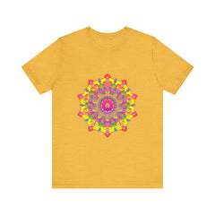 Vibrant Mandala Tee featuring a colorful floral design with intricate patterns