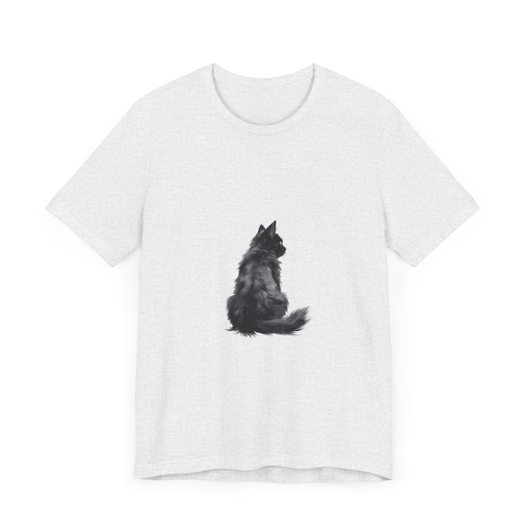 A cozy black cat silhouette tee, perfect for cat lovers