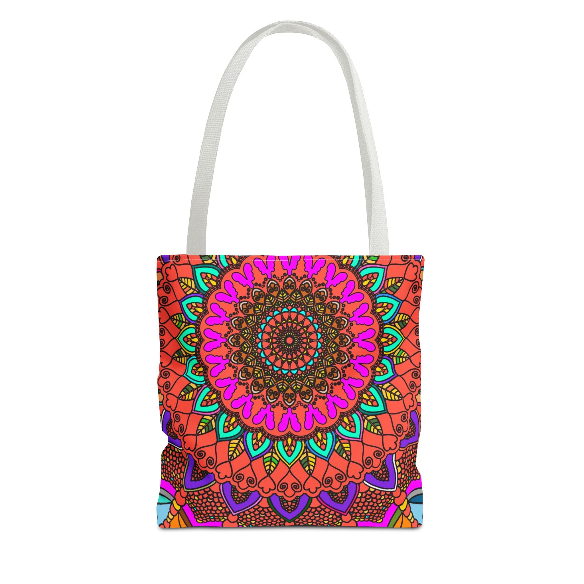 Borsa tote con mandala colorati – Stampa all-over in stile boho psichedelico