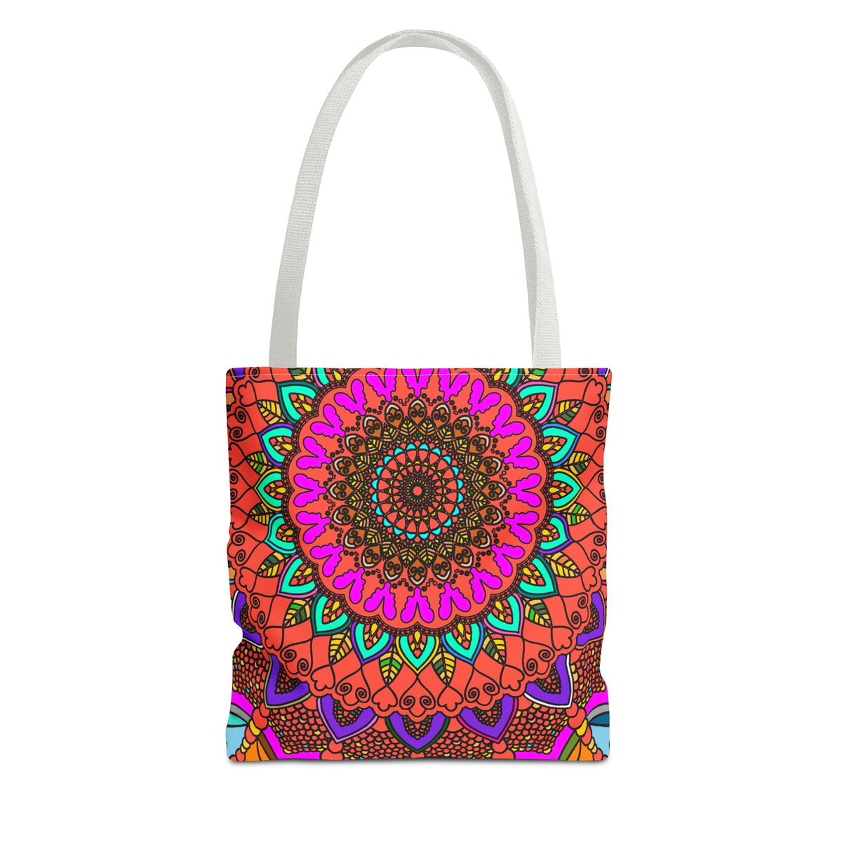 Colorful Mandala Tote Bag – Boho Psychedelic All-Over Print