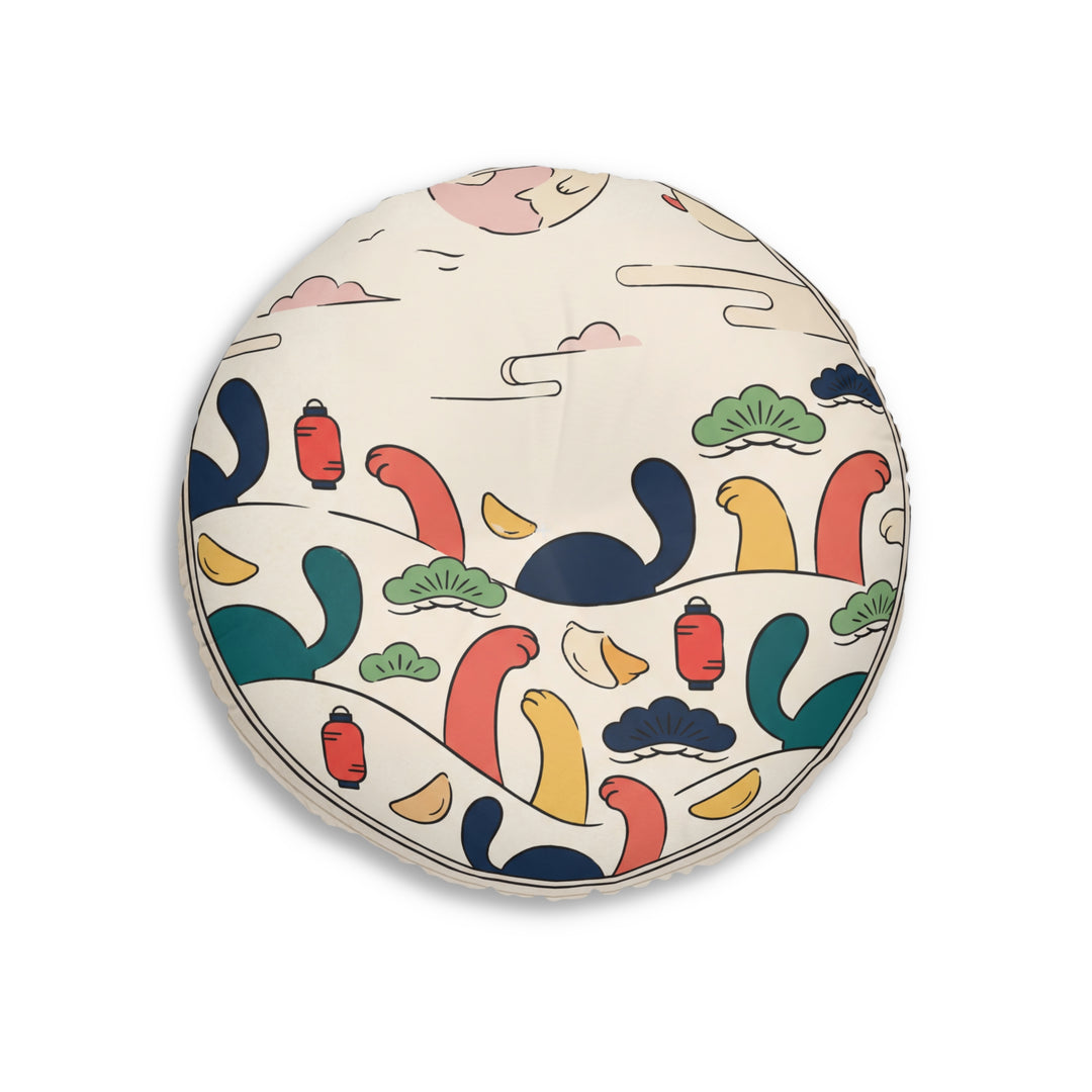 Gemütliches Katzen-Bodenkissen zum neuen Jahr