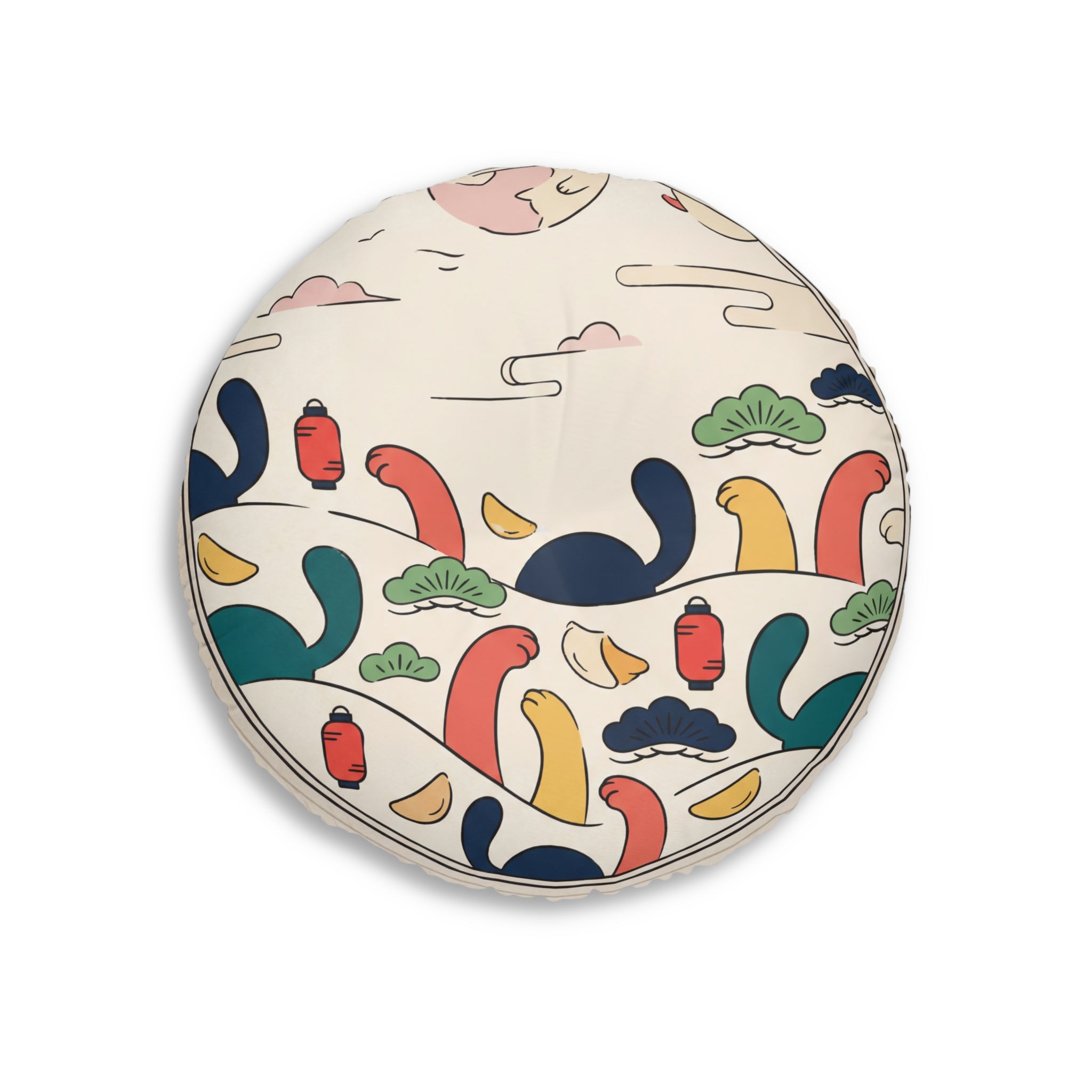 New Year Cozy Cat Floor Pillow