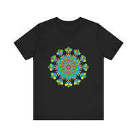 Vibrant and colorful Psychedelic Mandala Tie Dye T-Shirt with intricate design