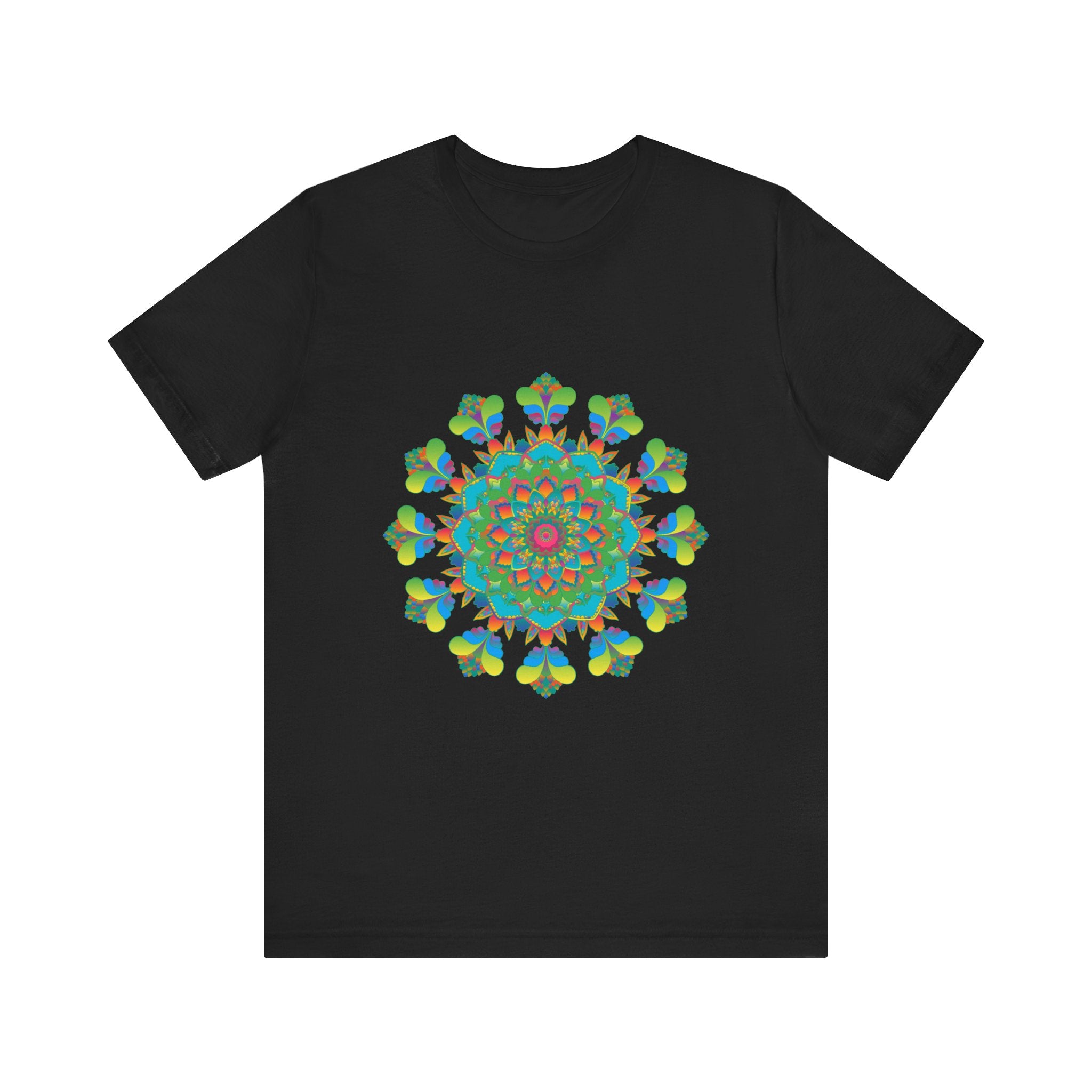 Vibrant and colorful Psychedelic Mandala Tie Dye T-Shirt with intricate design