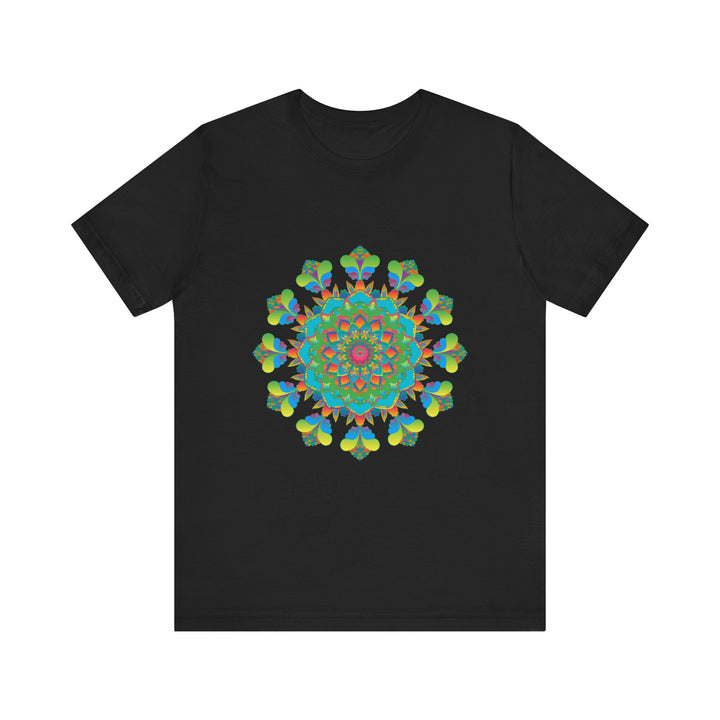 Vibrant and colorful Psychedelic Mandala Tie Dye T-Shirt with intricate design