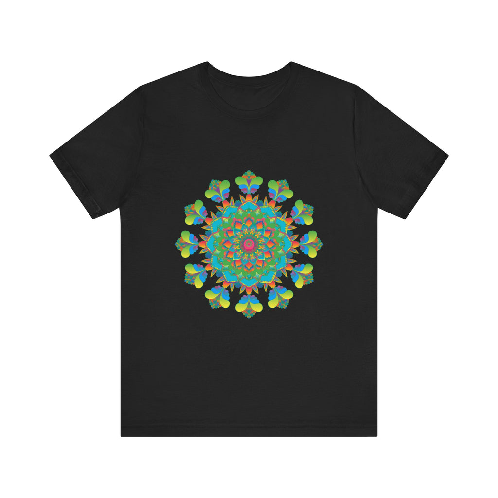 Vibrant and colorful Psychedelic Mandala Tie Dye T-Shirt with intricate design