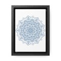 Handmade steel blue Mandala Design Wall Art on vertical gallery canvas wraps