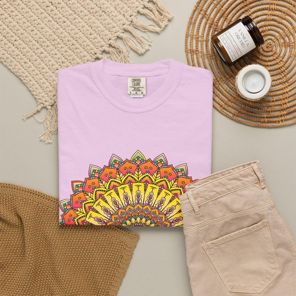 Sunburst Mandala T-Shirt — Vibrant Floral Boho Graphic Tee