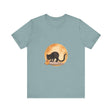 Black Cat & Moon Halloween T-Shirt with Skeleton and Skulls