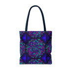 Kaleidoscope Mandala Tote Bag — Vibrant Neon Floral Pattern