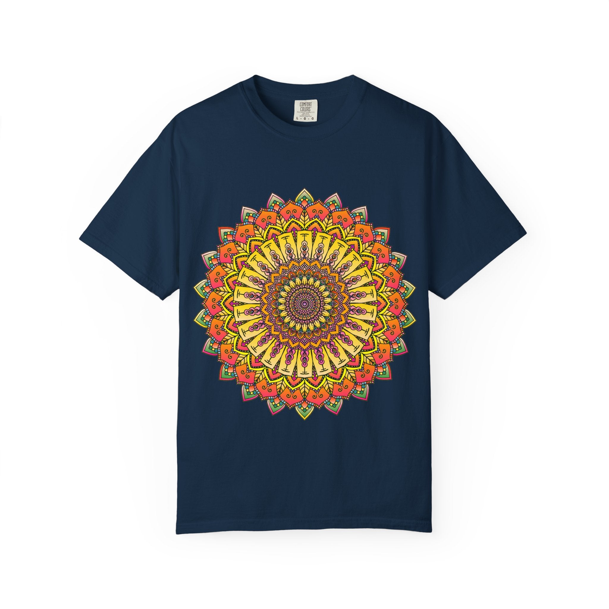 Sunburst Mandala T-Shirt — Vibrant Floral Boho Graphic Tee