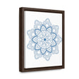 Handcrafted steel blue mandala design wall art on gallery canvas wraps in vertical frame, perfect for adding an artistic touch to your space