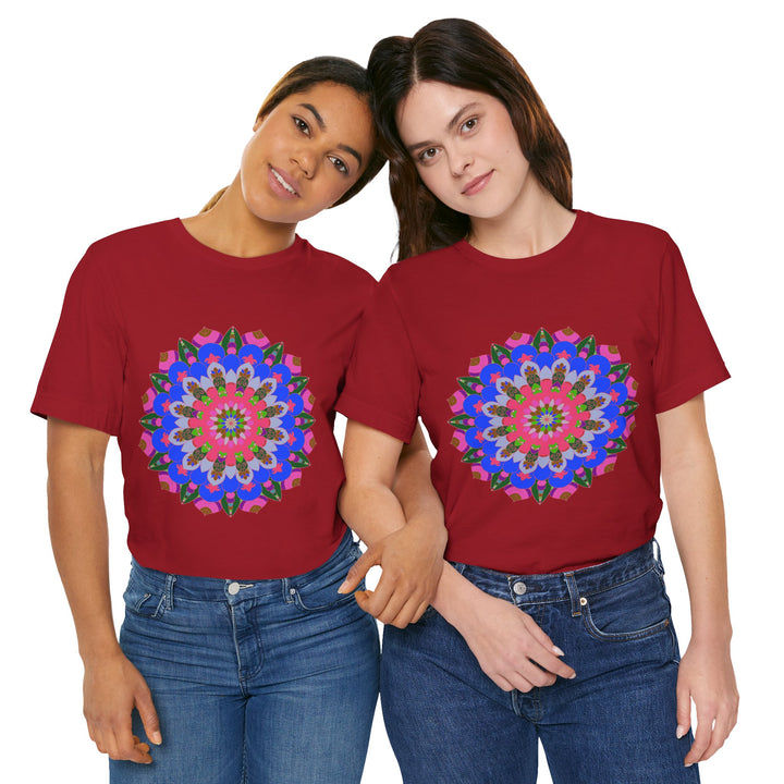 Colorful Mandala Geometric T-Shirt featuring a vibrant and intricate design