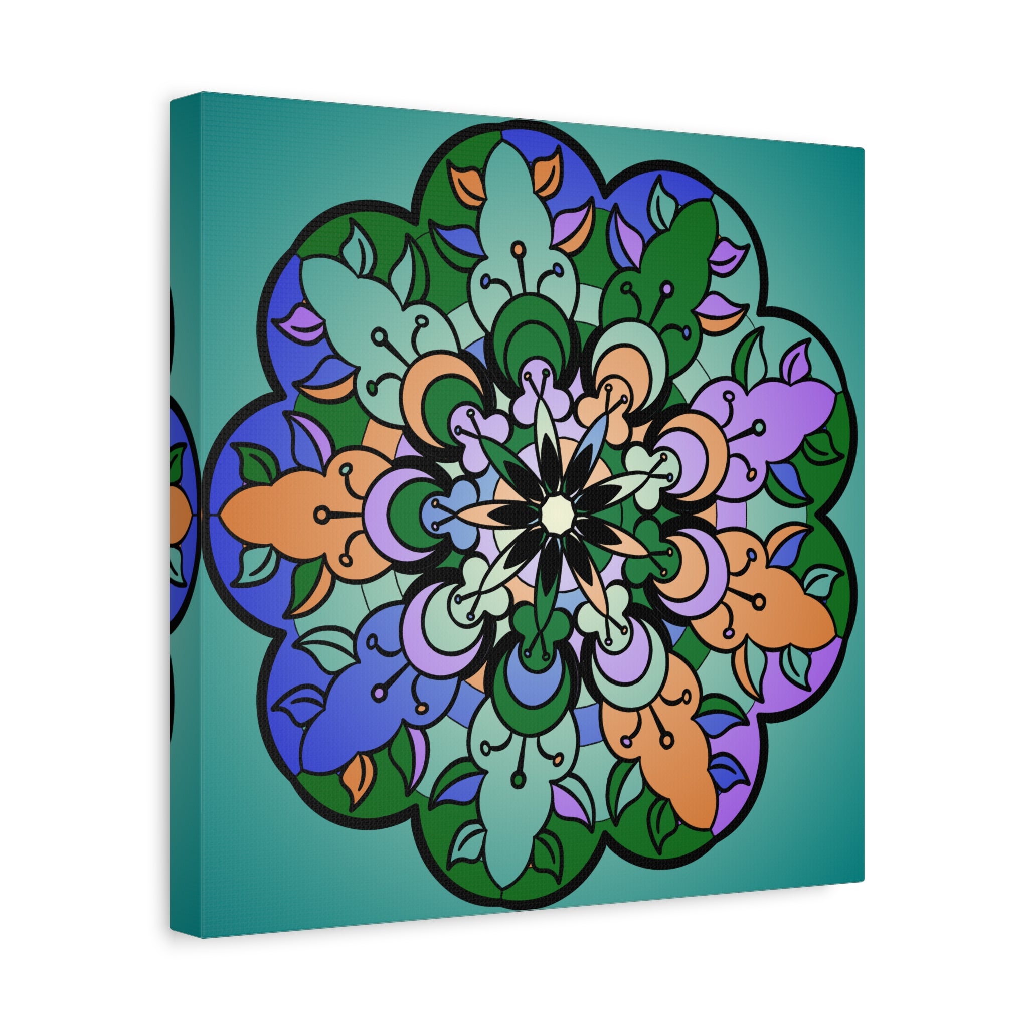 Floral Mandala Matte Canvas Wall Art