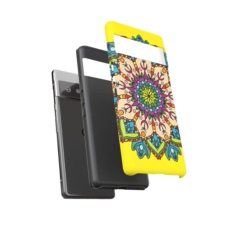 Intricate Floral Yellow Phone Case for Bold Protection and Style