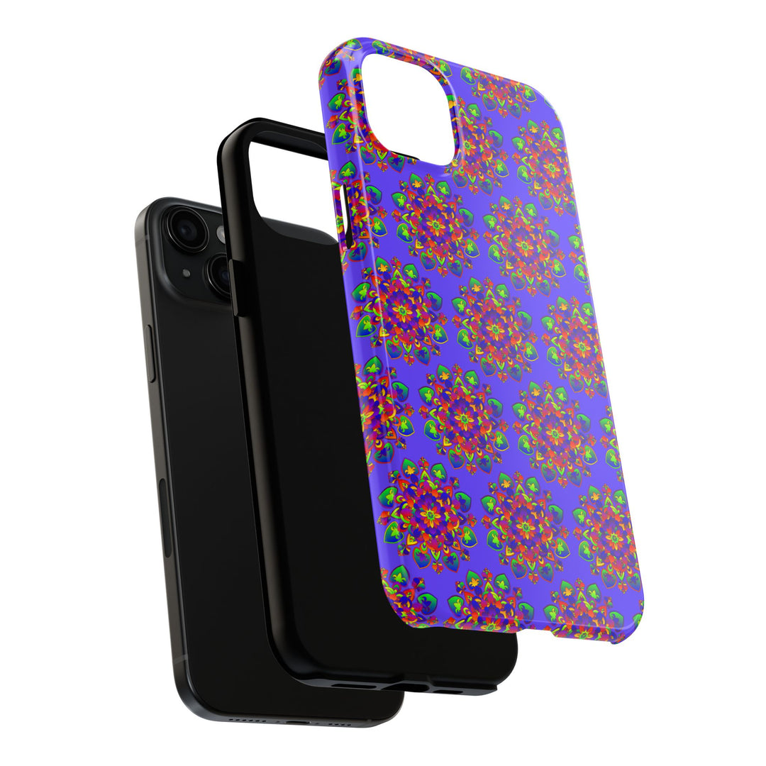 Tiled Hand Drawn Mandala Rainbow Phone Case - Standard alt text 93