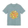 Colorful and vibrant Psychedelic Mandala Tee with a trippy design