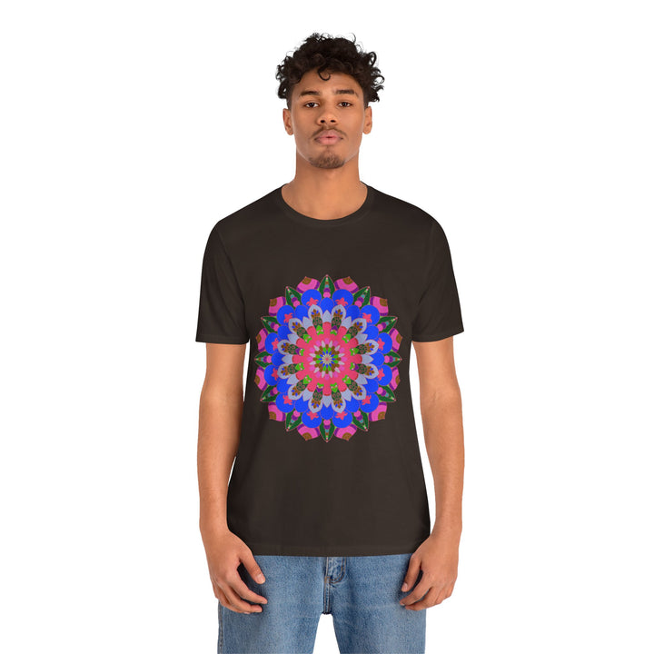 Vibrant and eye-catching Colorful Mandala Geometric T-Shirt, perfect for stylish casual wear