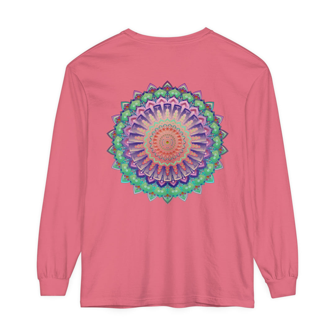 Colorful and detailed mandala design long sleeve t-shirt for men and women