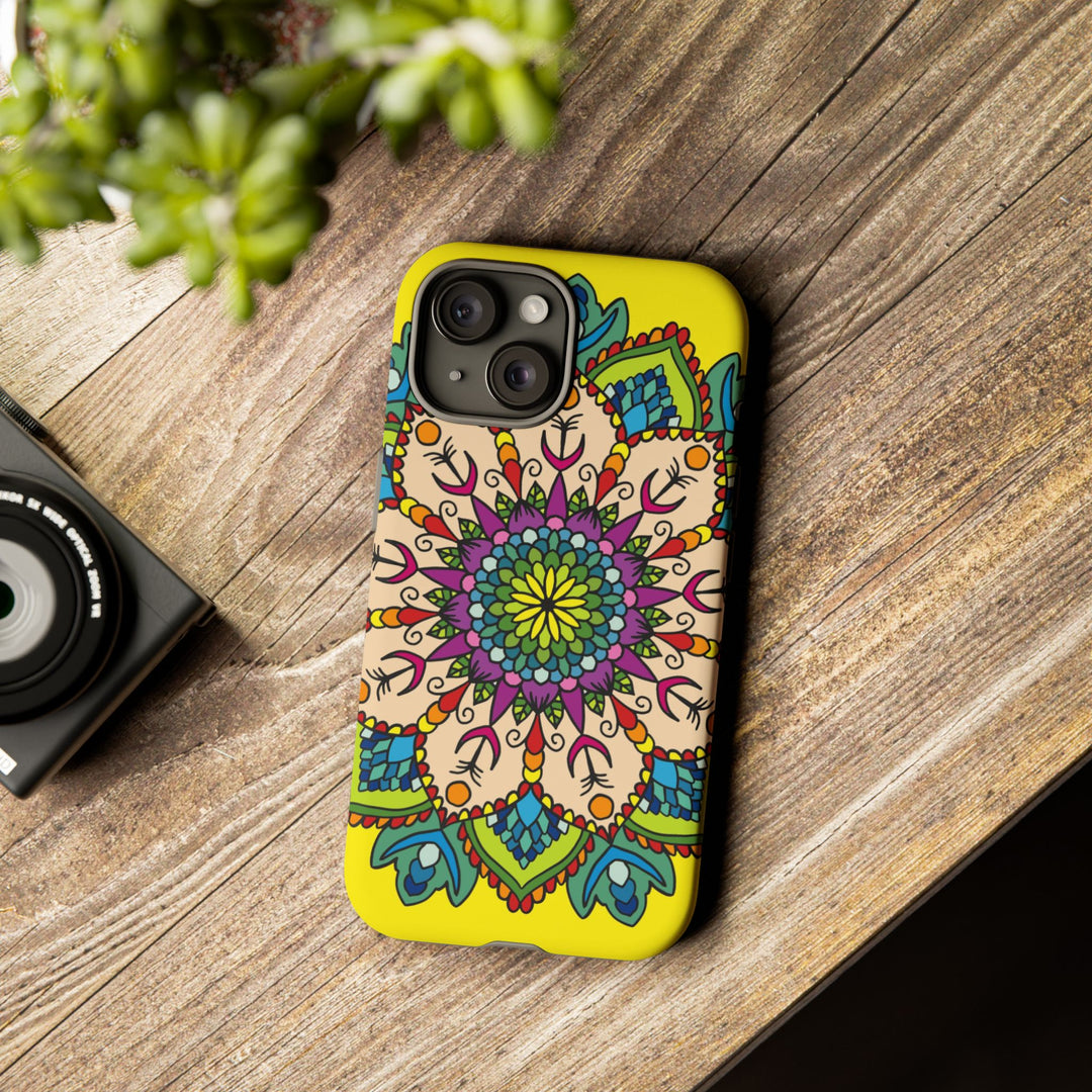 Intricate Floral Yellow Phone Case for Bold Protection and Style