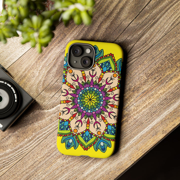Intricate Floral Yellow Phone Case for Bold Protection and Style