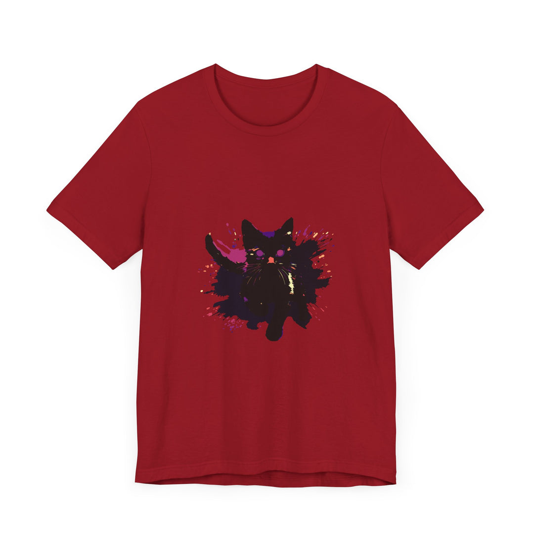 Black Cat Mystery T-Shirt, featuring a bold and colorful design