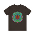 Vibrant Mandala Tee featuring colorful, intricate spiritual art design on a comfortable, stylish t-shirt