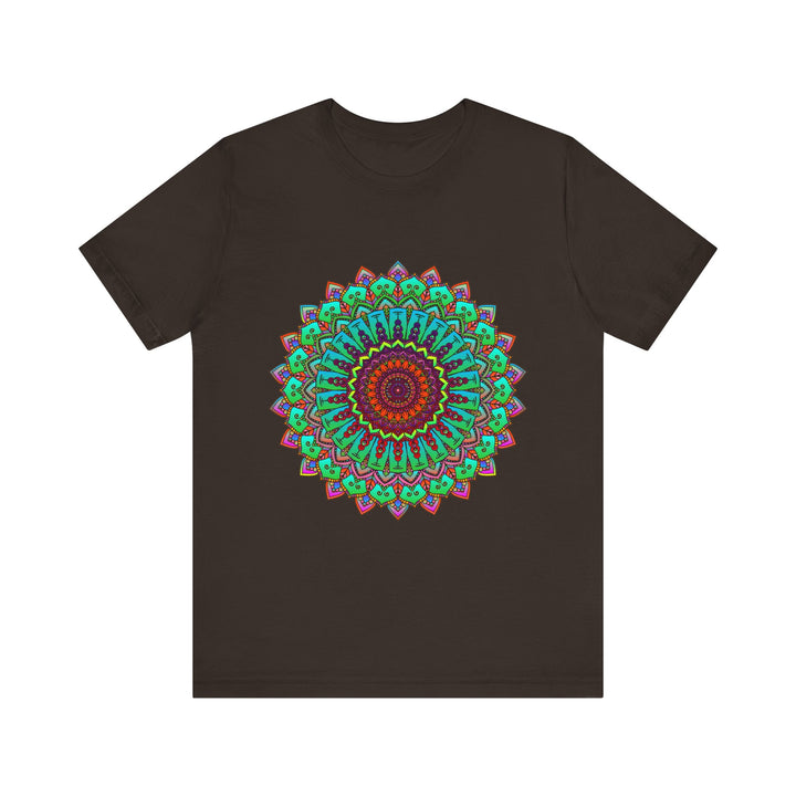 Vibrant Mandala Tee featuring colorful, intricate spiritual art design on a comfortable, stylish t-shirt