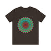 Vibrant Mandala Tee featuring colorful, intricate spiritual art design on a comfortable, stylish t-shirt