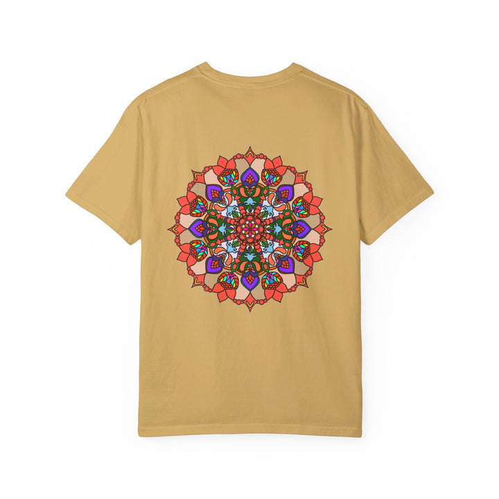 Unisex Mandala T-Shirt featuring Hand-Drawn Mandala Art, made of 100% Ring-Spun Cotton, and Garment-Dyed for Extra Comfort