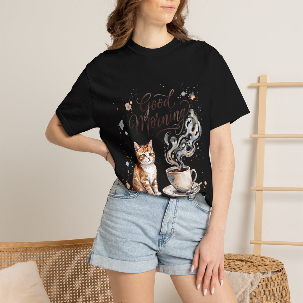 Good Morning Cat Coffee T-Shirt