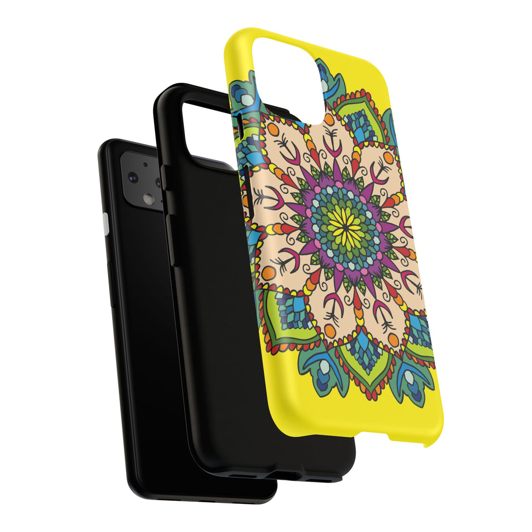 Intricate Floral Yellow Phone Case for Bold Protection and Style