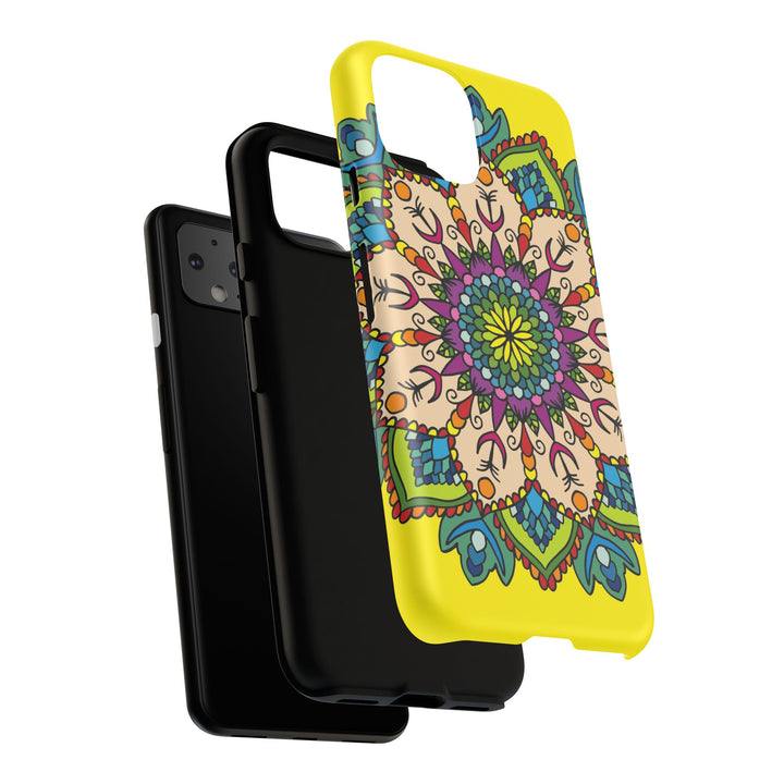 Intricate Floral Yellow Phone Case for Bold Protection and Style