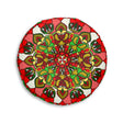 Handcrafted floor cushion with festive Christmas mandala artwork