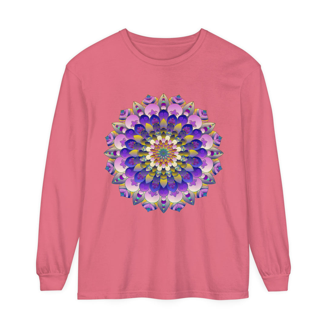 Colorful Mandala Long Sleeve T-Shirt - Psychedelic Art image 3