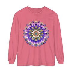 Colorful Mandala Long Sleeve T-Shirt - Psychedelic Art image 3