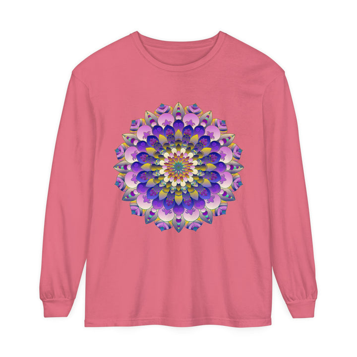 Colorful Mandala Long Sleeve T-Shirt - Psychedelic Art image 3