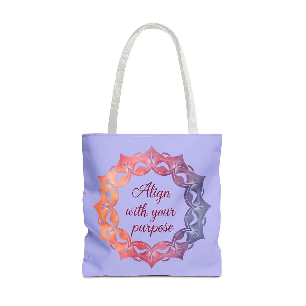 Vibrant orange and purple Mandala Tote Bag, perfect for everyday use