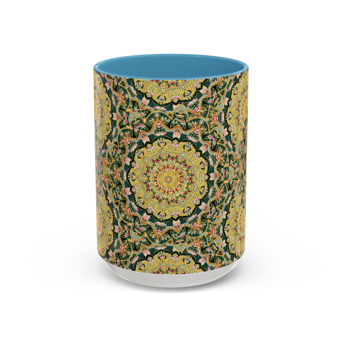 Mandala Floral Coffee Mug – Bohemian Botanical Ceramic Cup