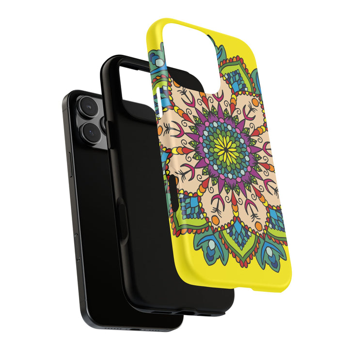Intricate Floral Yellow Phone Case for Bold Protection and Style