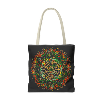 Beautiful hand-drawn mandala art tote bag with all-over print design