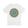 Colorful and intricate mandala design t-shirt representing spiritual peace and harmony