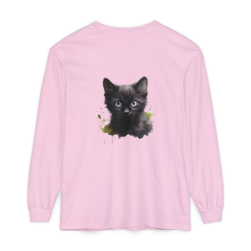 Mystische schwarze Katze – Langarm-T-Shirt