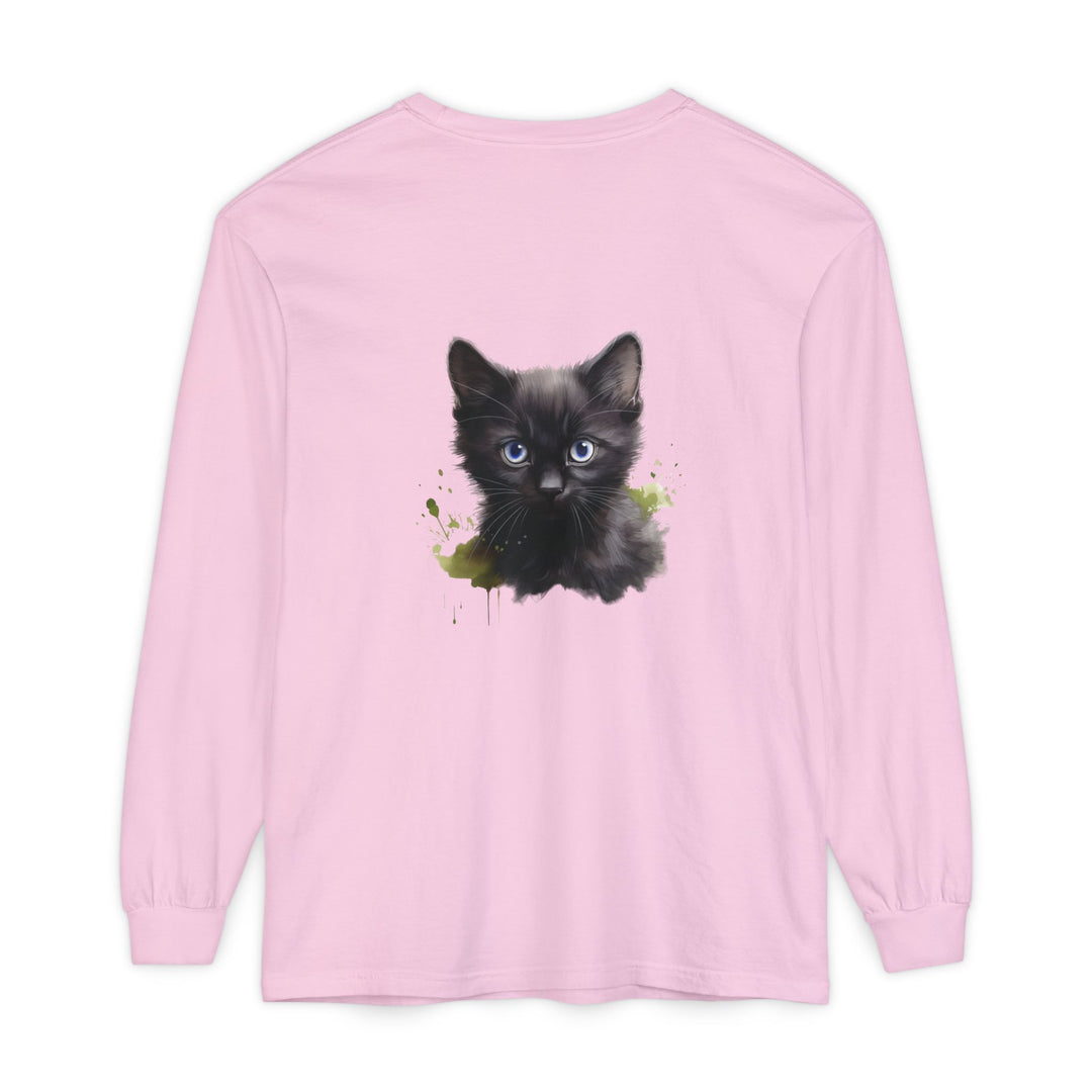 Mystische schwarze Katze – Langarm-T-Shirt