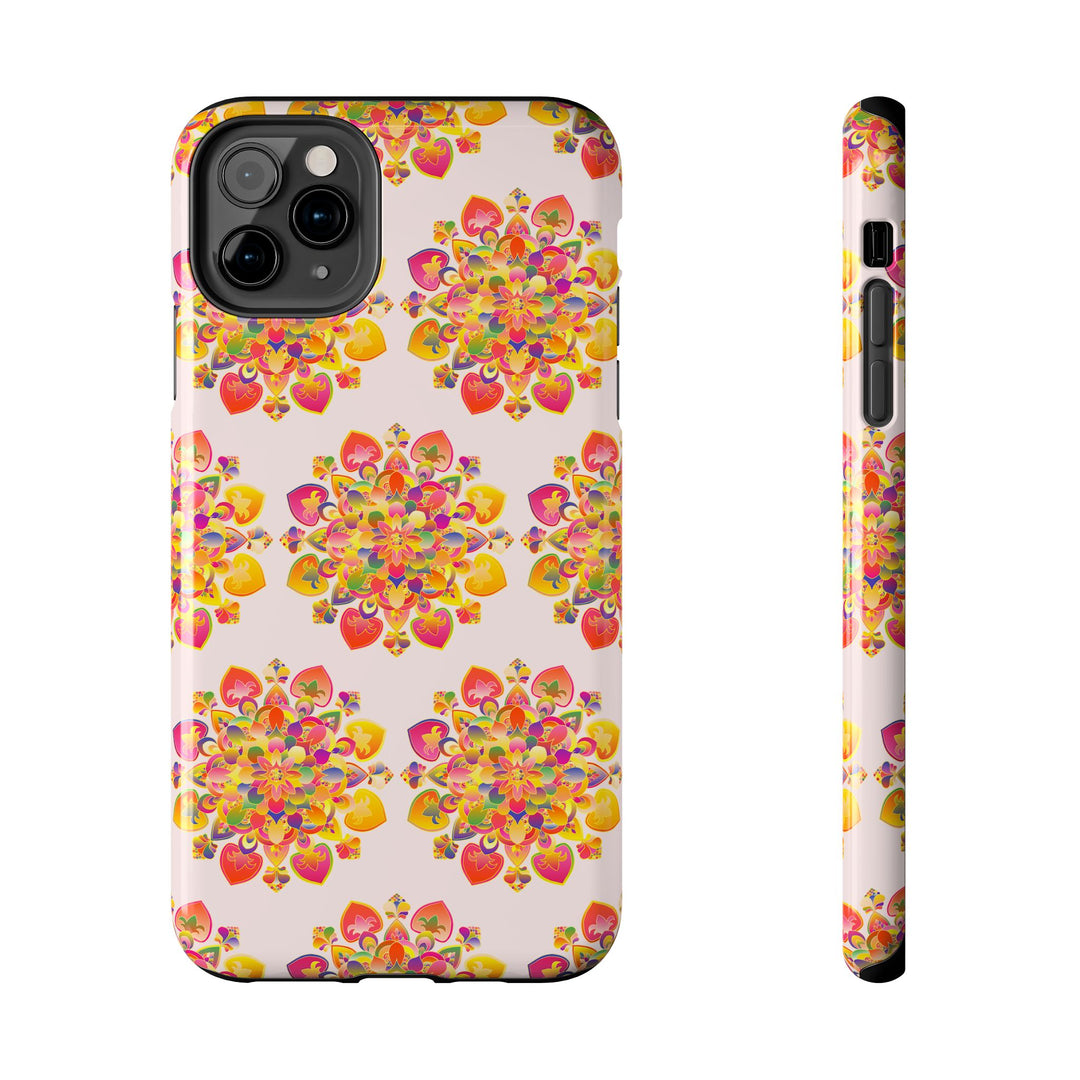 Phone Case - Hand-Drawn Mandala Art - Light Pink Long Description 9