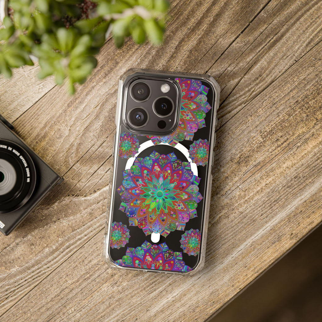 Beautifully designed Mandala MagSafe®-Compatible iPhone 14/15 Impact Case in elegant colors